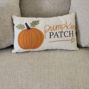 Pumpkin Patch Decorative Pillow - Orange and White